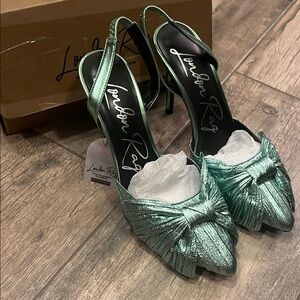London Rag Green Slingback Heels